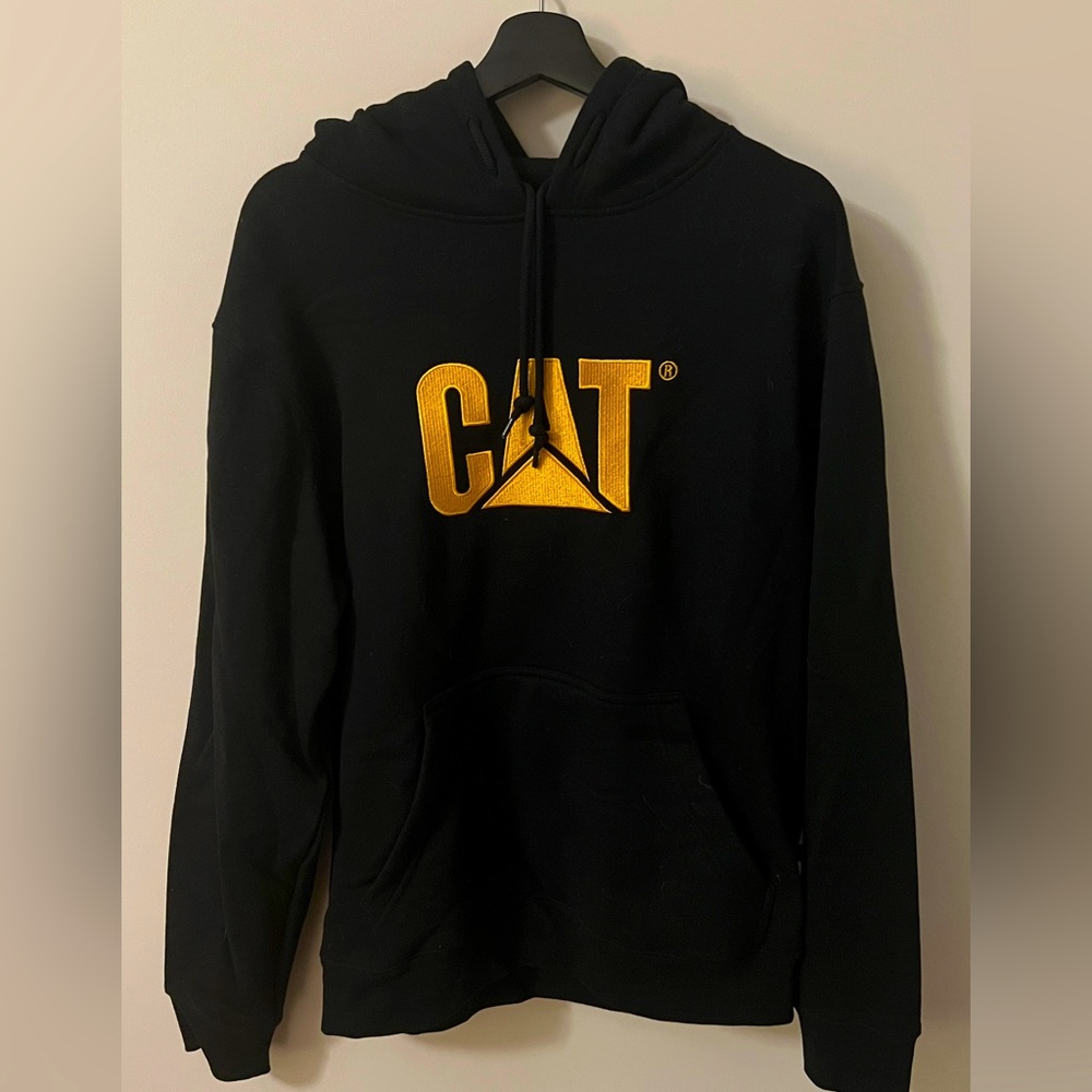 Caterpillar cat hoodie black and yellow heavyweight